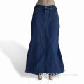 Women's Long Skirts, Made of Denim, Comes in Blue